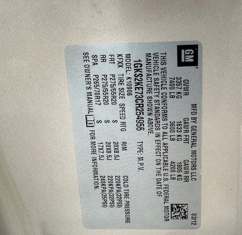 2012 GMC Yukon XL SLT 4SA full
